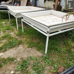 Hydroponic  Flood Tables With Castors And Metal Frames