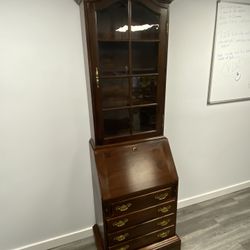 Vintage Ethan Allen Dark Pine Secretary Desk