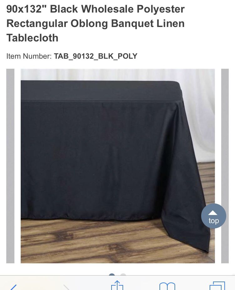6 Black tablecloths