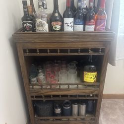 Oak Corner Cabinet/ Hutch