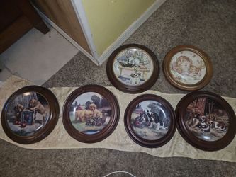 Set of 6 Framed Decorative Collector Plates