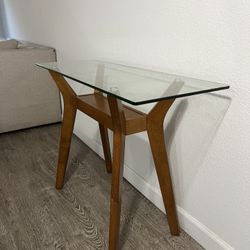 Glass Top Wooden Console Table (Coaster Fine Furniture, Malaysian) 