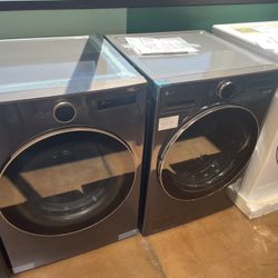 LG washer and electric dryer set front loading stackable