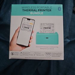 Wireless Portable Thermal Printer With Rolls Included 