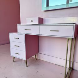 Pink Vanity Desk 