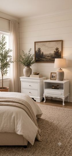 Vintage Mismatch Pair of Nightstands