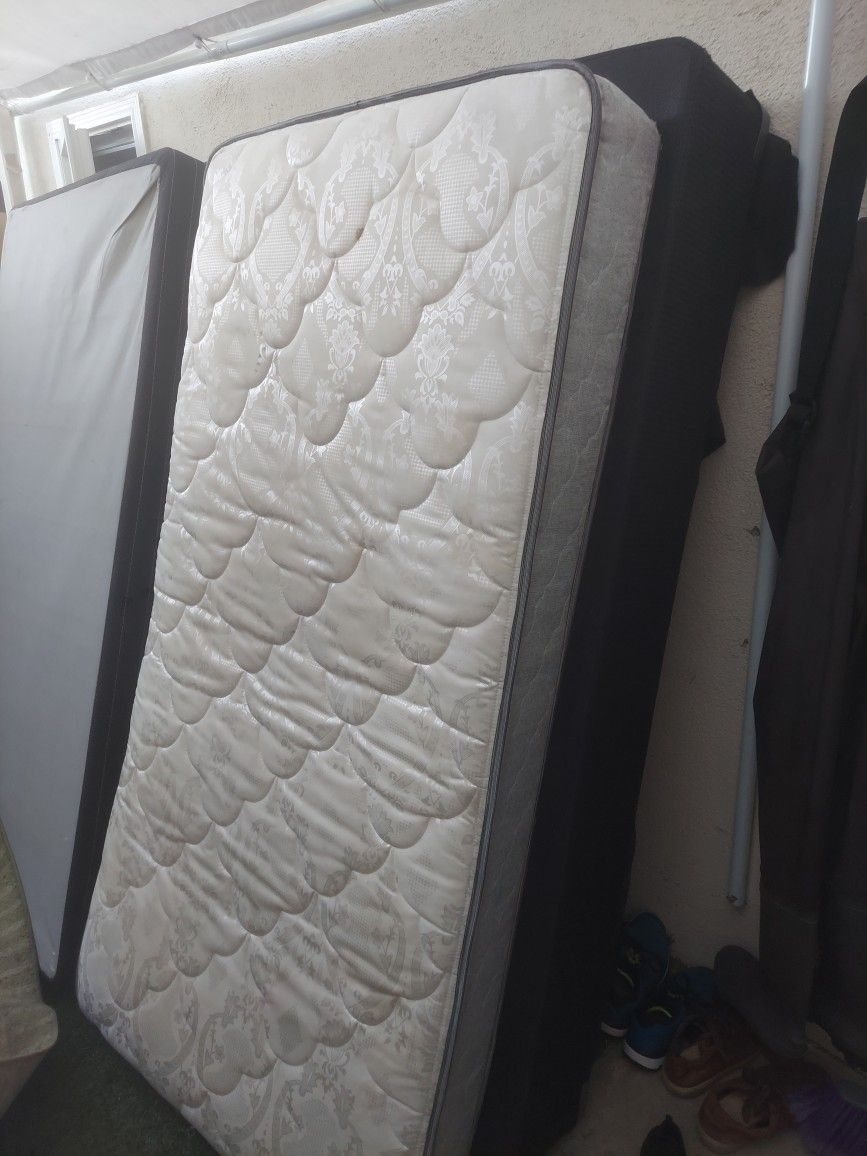 Clean Single Bed With Frame Box Sorings And Mattress