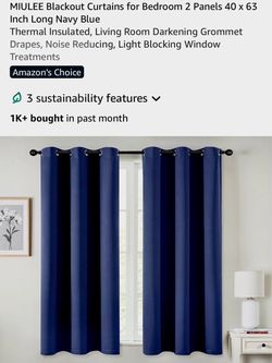 Navy Blue Curtain Panels (2)