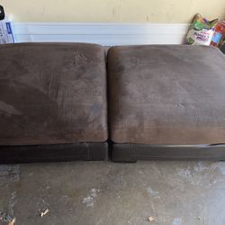  (2) Ottomans  Brown 