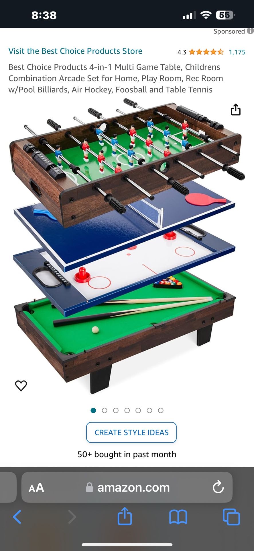 BCP 4 in 1 Game Table 