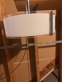 Modern Drum Pendant Light Chrome Finish