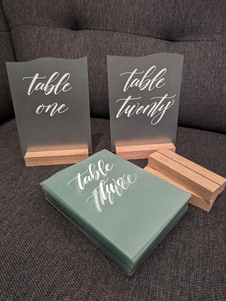 Frosted Glass Table Numbers