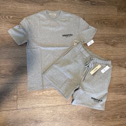 Premium Heather Grey Streetwear T-Shirt & Shorts Set | Size Large | Brand New