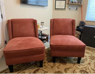 Faux Suede Armless Lounge chairs  