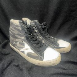 Golden Goose Francy High-Top Sneakers – Camo/Star – Distressed Style – Size 6