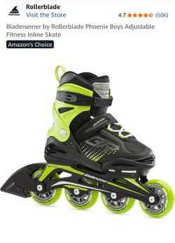 Black/green adjustable rollerblades