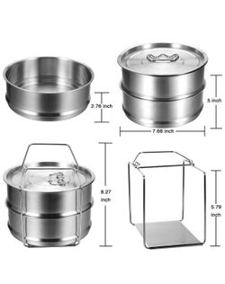 Stackable Steamer Insert Pans with Sling for Instant Pot