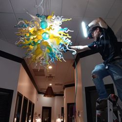 Beautiful Hand blown glass light fixture 300 Trade Obo