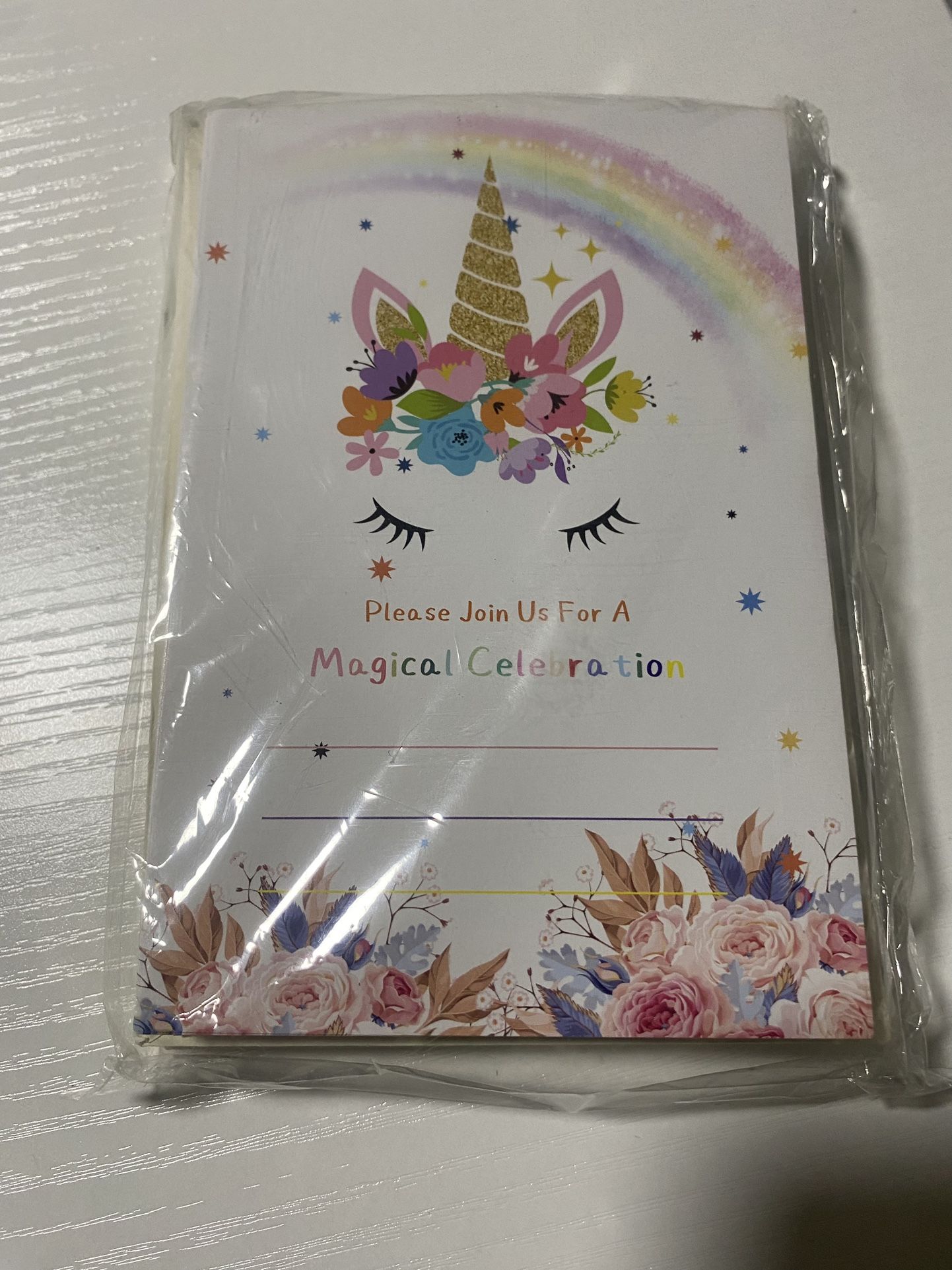 Unicorn Theme Invitations 