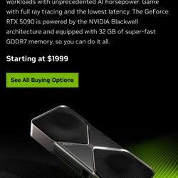 ***BRAND NEW  Nvidia RTX 5090 Founder’s Edition GPU, Factory Sealed, New Inventory, OC/IE Price FIRM***
