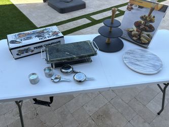 2 Hot Stone Grill + Marble Board + 3-Tier Cheese Tower – Entertaining Set