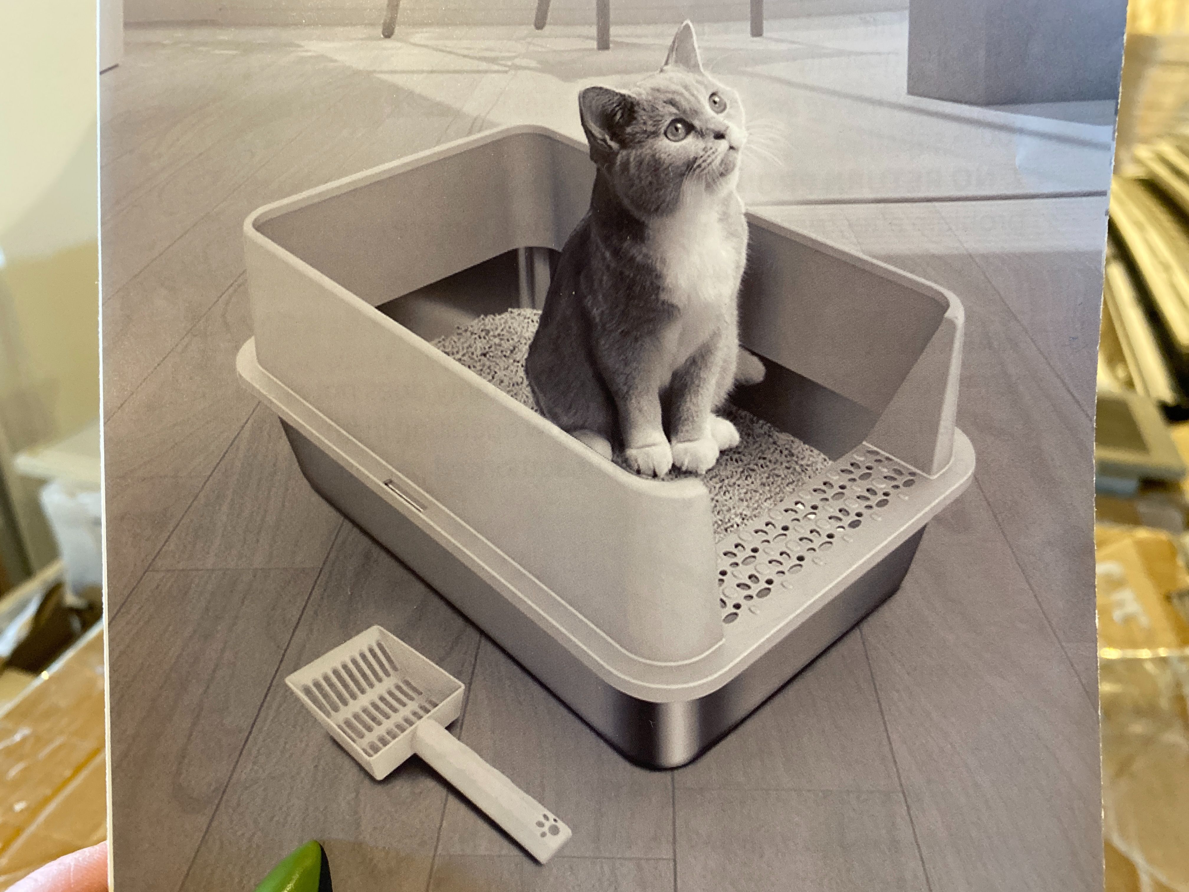 ICYAIR Stainless Steel Litter Box, Grey