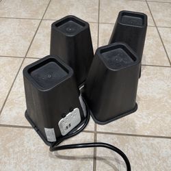 Bed Raisers - Set of 4 with Power Outlet