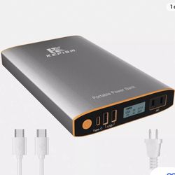 Portable Power Bank 100W 100Wh Type-c USB AC Home Camping Emergency Powerbank