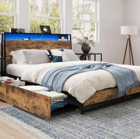 Full Size Bed Frame w/ 2 Drawers
