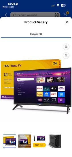 Restored Hiro Roku 24" 720p HD Smart Flat Screen LED TV Dolby Audio for Streaming H24C2C4