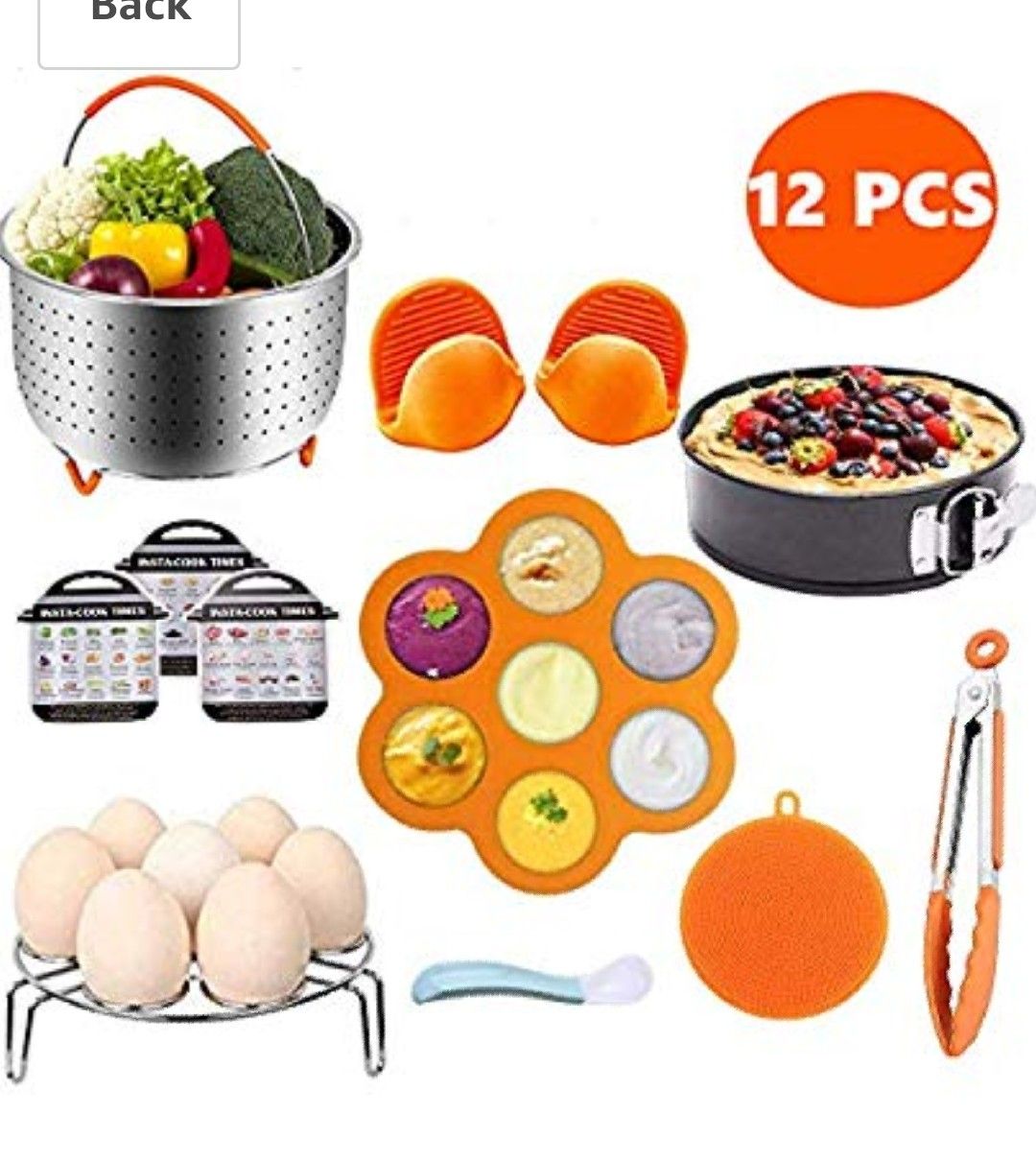 Pressure Cooker Accessories Set, Compatible with Instant Pot 5,6,8 QT Includes Steamer Basket, Egg Bites Molds, Springform Pan, Egg Steamer Rack