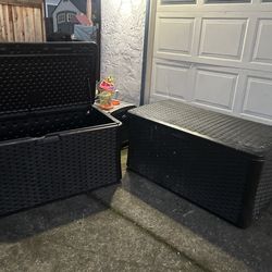 2 Large Outdoor Storage Boxes