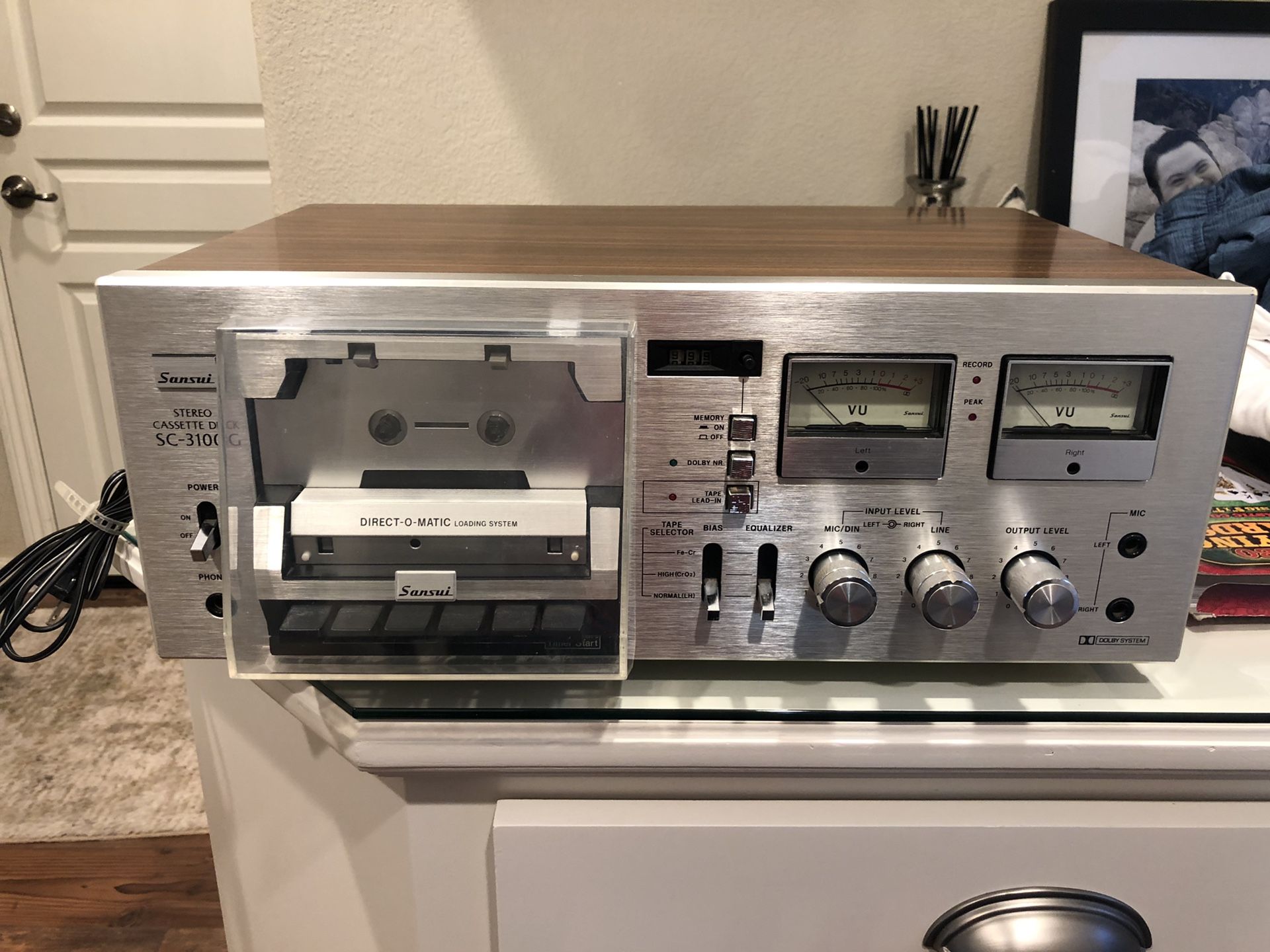 Sansui sc3100g cassette player vintage rare dust cover
