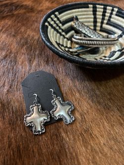 VTG- Western Sterling Silver Cross Earrings