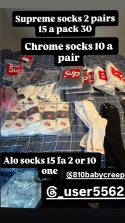 Chrome ,supreme, and alo socks deals