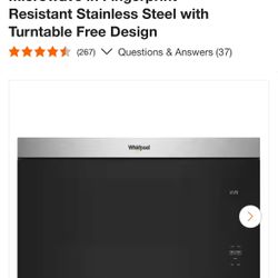 Whirlpool over the range microwave 