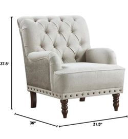 VASAGLE Tufted Faux Accent Chair - Grey