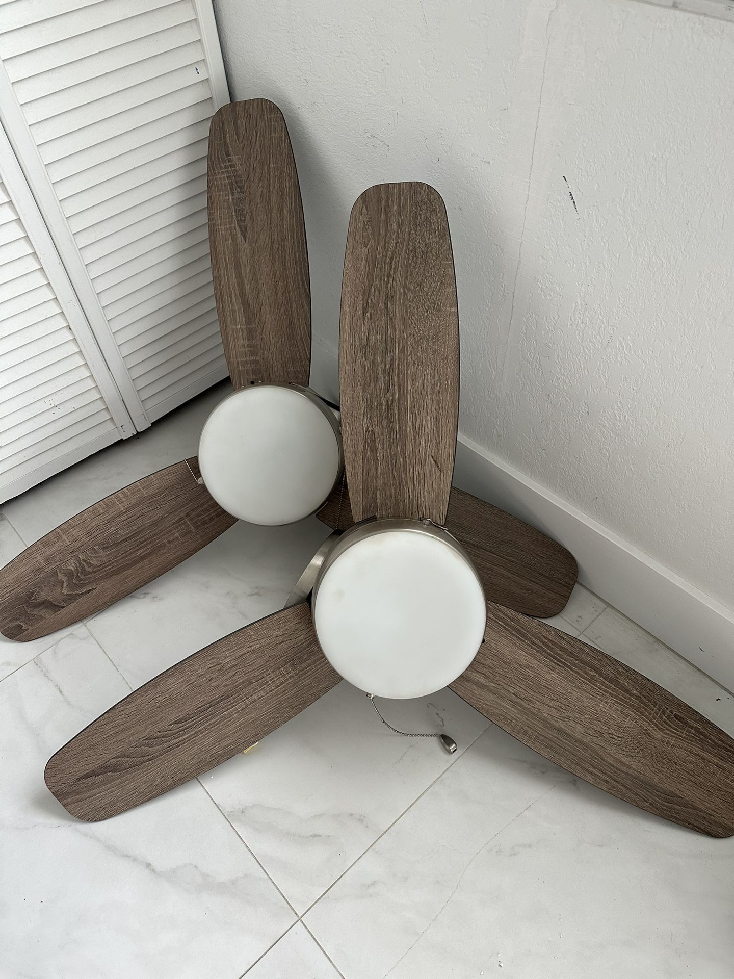 Two Ashby Park Ceiling Fan 44” Color Changing LED And Reversible Blades