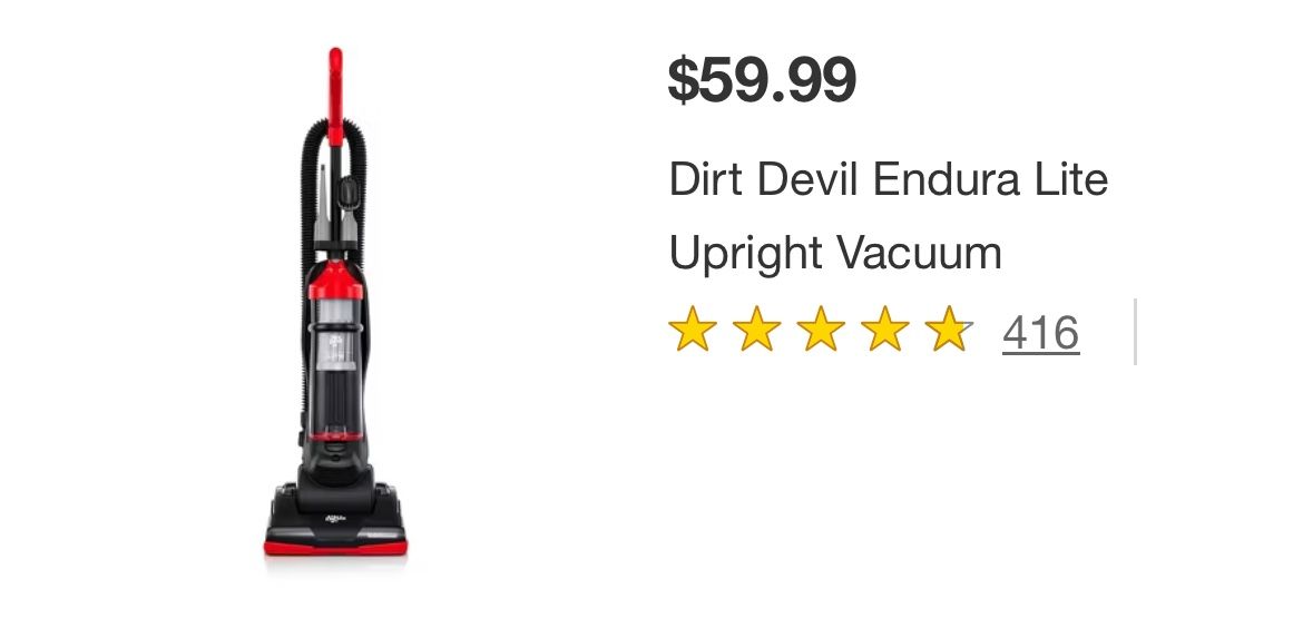 Dirt Devil Endura Compact Upright Vacuum Cleaner