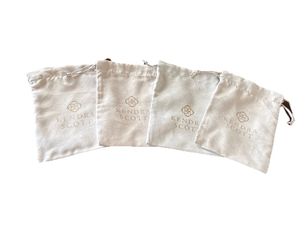 Kendra Scott Jewelry Pouches Dust Bags Set of 4 Grey Gold Designer Branded New