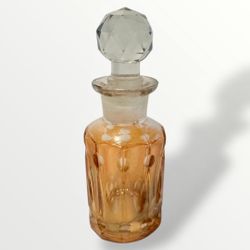 Vintage Art Deco Marigold Carnival Glass perfume bottle With Stopper