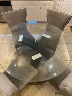 Glass Table with Chairs