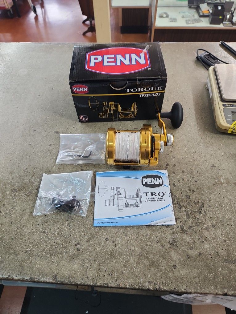 Penn Torque TRQ30LD2 lever Drag 2 Speed Fishing Reel In Box