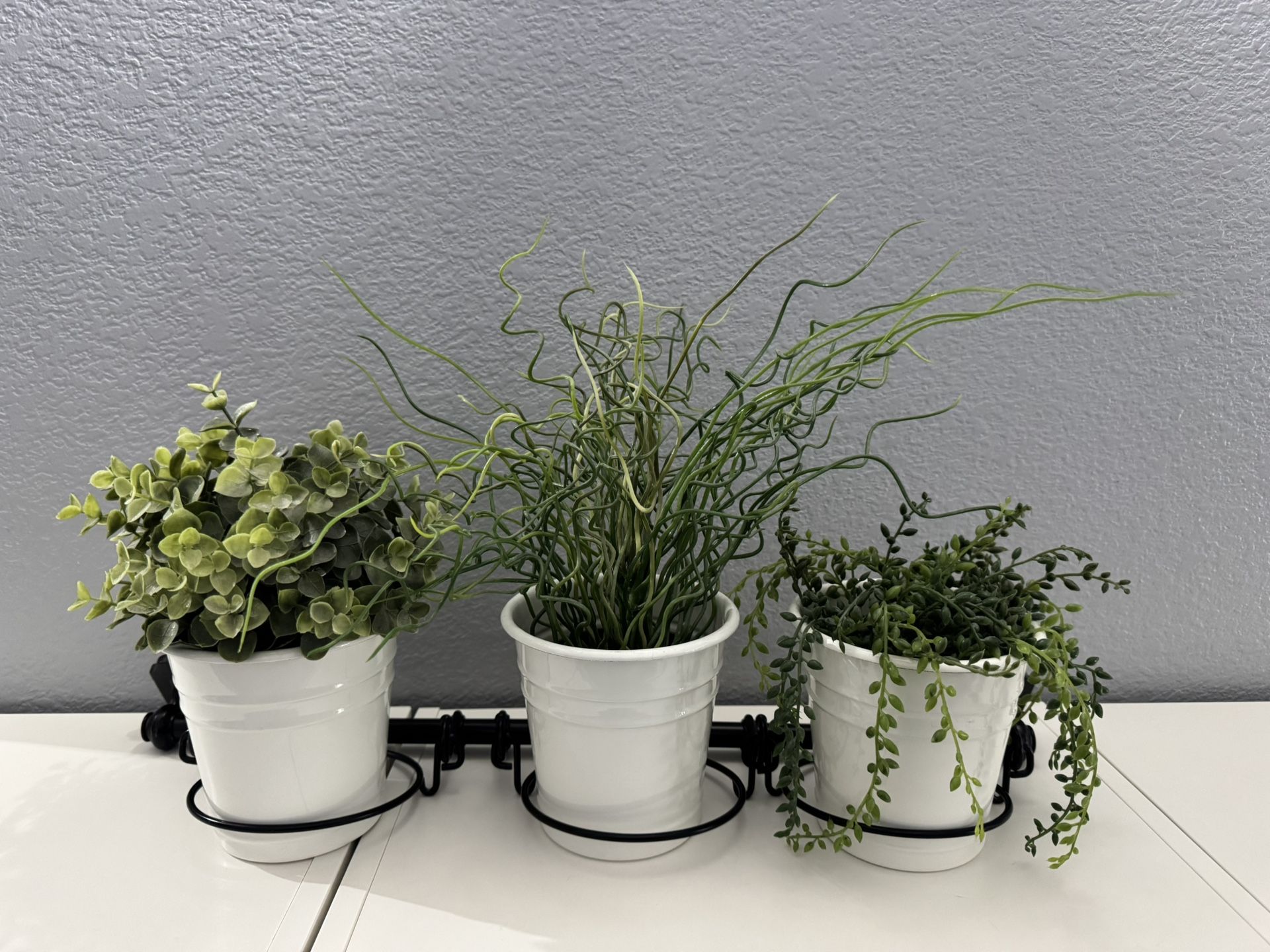 IKEA Wall Hanging Planter Pots with Fake Plants