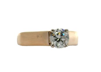 14K Yellow Gold Round Cut Diamond Solitaire Euro Shank Ring With JAGi Appraisal (174281-1)