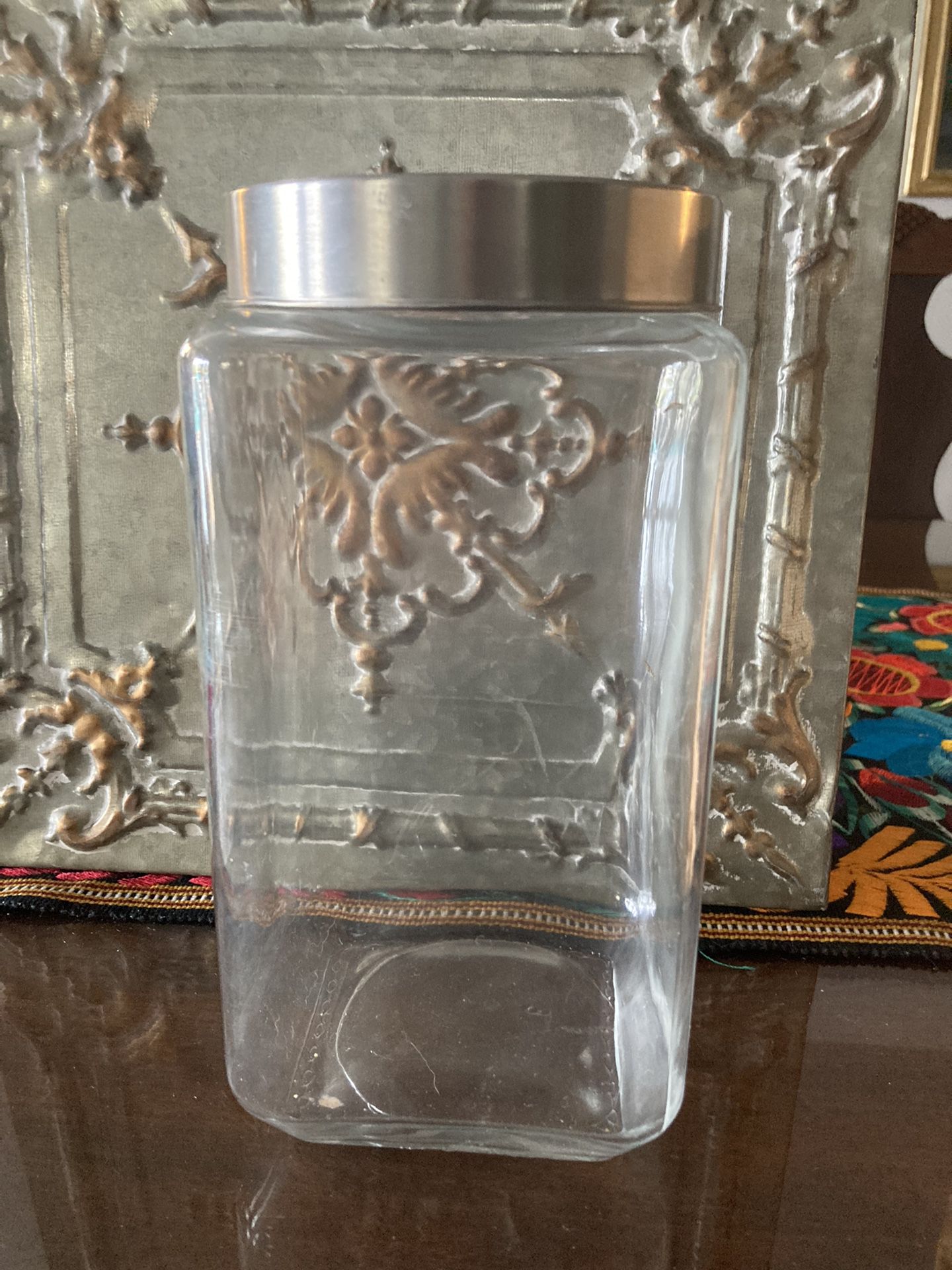 Tall Clear Glass Jar With Diver Kid