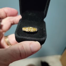 Size 7 White Sapphire 14k Gold Filled Band