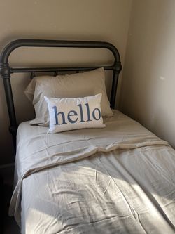 Two Hello Pillows.  