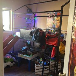 Twin Size Loft Bunkbed With Slide 