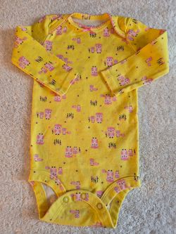 NEW! Yellow, Long Sleeve, Baby Onesie, 3-6 mo, Carter's
